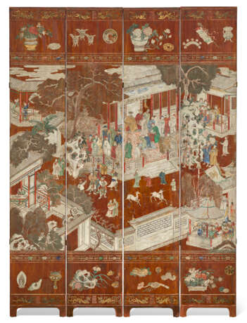 A DATED TWELVE-PANEL COROMANDEL LACQUER `BIRTHDAY` SCREEN - photo 2