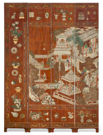 A DATED TWELVE-PANEL COROMANDEL LACQUER `BIRTHDAY` SCREEN - photo 4