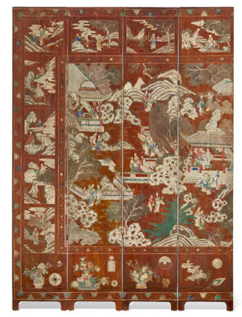 A DATED TWELVE-PANEL COROMANDEL LACQUER `BIRTHDAY` SCREEN - photo 7