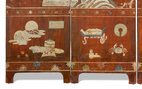 A DATED TWELVE-PANEL COROMANDEL LACQUER `BIRTHDAY` SCREEN - photo 9