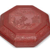 A LARGE CARVED RED LACQUER OCTAGONAL BOX AND COVER - photo 3