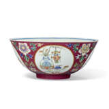 A FAMILLE ROSE RUBY-GROUND SGRAFFIATO `MEDALLION` BOWL - photo 1