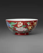Bowls (Household items, Tableware and Serveware, Dinnerware). A VERY RARE IMPERIAL CORAL-GROUND FALANGCAI &#39;FLORAL&#39; BOWL