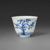 A BLUE AND WHITE `PEACH BLOSSOM` `MONTH` CUP - photo 1