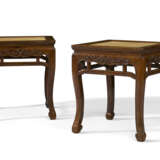 A RARE PAIR OF HUANGHUALI `CABRIOLE-LEG` STOOLS - photo 1