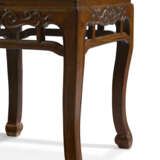 A RARE PAIR OF HUANGHUALI `CABRIOLE-LEG` STOOLS - photo 3
