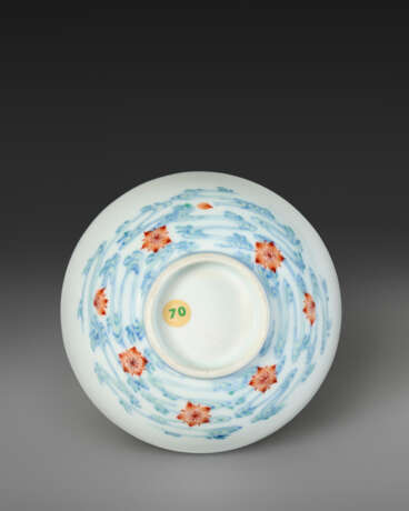 A RARE DOUCAI `PRUNUS BLOSSOMS ON WAVES` BOWL - photo 3