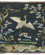 Qianlong period. AN EMBROIDERED GAUZE RANK BADGE OF AN EGRET FOR A SIXTH-RANK CIVIL OFFICIAL, BUZI