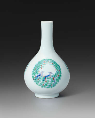 A VERY RARE SMALL DOUCAI `MEDALLION` BOTTLE VASE - photo 1