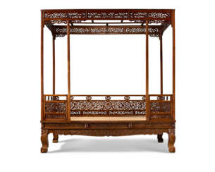 AN IMPRESSIVE AND RARE HUANGHUALI SIX-POST CANOPY BED