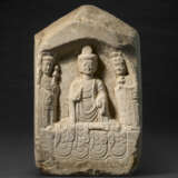 A WHITE MARBLE BUDDHIST STELE - photo 5
