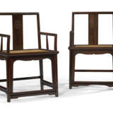 A PAIR OF ZITAN LOW-BACK ARMCHAIRS - photo 1