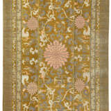 A YELLOW-GROUND `LOTUS FLOWER` CUT-VELVET CARPET - photo 1
