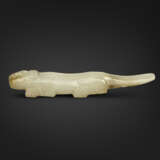 A RARE WHITE JADE TIGER PENDANT - photo 3