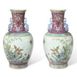 A PAIR OF VERY LARGE FAMILLE ROSE `QUAIL` VASES - photo 4