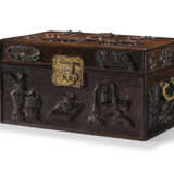 A RARE AND FINELY-CARVED ZITAN `ONE HUNDRED ANTIQUES` BOX AND COVER - photo 1
