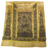 Textil mit Goldstickerei: Buddhistischer Löwe und Floraldekor - Foto 1