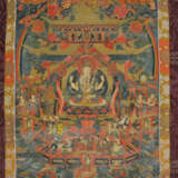 Thangka mit Sadaksharilokeshvara im Paradies - photo 1