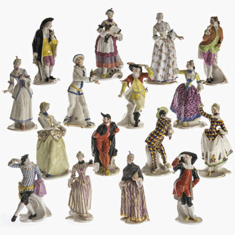 Complete series of 16 Commedia dell'Arte figures - photo 1
