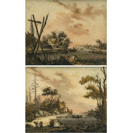A pair of reverse glass paintings - photo 1
