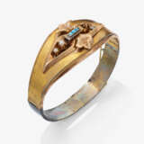 A parure consisting of a bangle, a pair of earrings, and a brooch/pendant with turquoises and seed pearls - фото 2