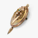 A parure consisting of a bangle, a pair of earrings, and a brooch/pendant with turquoises and seed pearls - фото 3