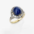 A ring with sapphire and old-European-cut diamonds - Auction prices