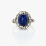 A ring with sapphire and old-European-cut diamonds - photo 2