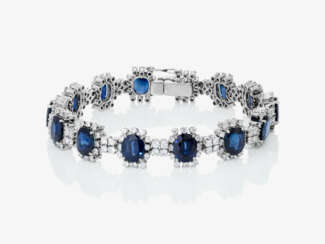 A bracelet with sapphires and diamonds