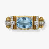 Brooch with aquamarine and diamonds - фото 1