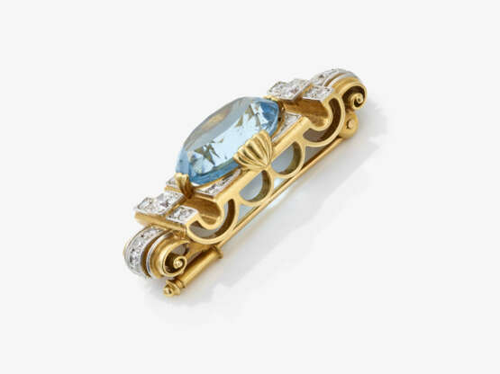 Brooch with aquamarine and diamonds - фото 2