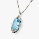 A pendant with aquamarine and diamonds - photo 2