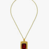 A necklace with a large citrine, brilliant-cut diamonds, and very fine gold granulation - photo 3