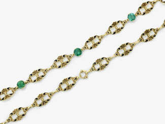 A necklace with tourmalines