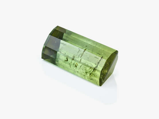 An unset green tourmaline weighing over 88 carats in a designer cut - photo 2