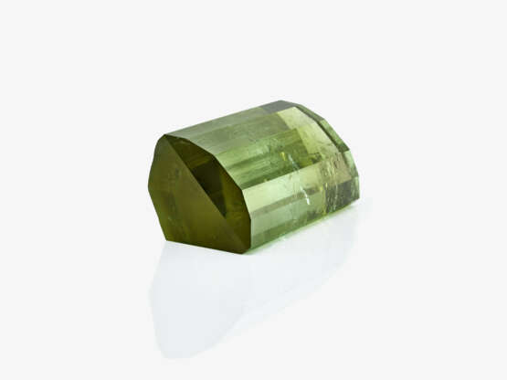 An unset green tourmaline weighing over 88 carats in a designer cut - photo 3