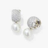 Earrings with pearls and brilliant-cut diamonds - photo 1