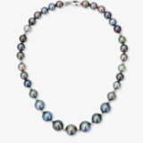 A Tahitian South Sea cultured pearl necklace with small diamond-studded intermediate balls - photo 2