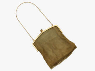 A gold mesh evening bag