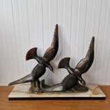 Art Deco figure Seagulls Brass Early 20th century - photo 4