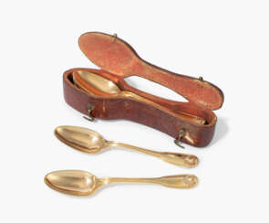 Set: 6 Vermeil-Löffel, Strassburg um 1770