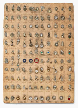 Schmuck-Musterbogen, Swarovski/Gablonz 1920–30er Jahre - фото 1