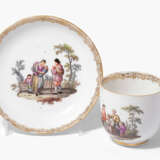 Meissen, Tasse und Untertasse mit Teniers-Szenen - photo 1