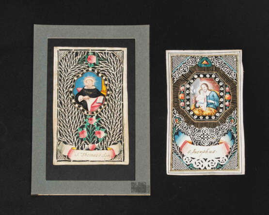 2 Spitzenbilder "Hl. Joseph"/"Hl. Thomas von Aquin" - фото 1