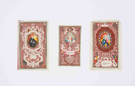 3 Spitzenbilder "Hl. Gregor"/"Hl. Joseph"/"Hl. Benedikt" - photo 1