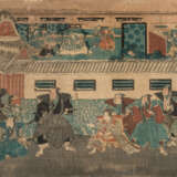 Ukiyo-e einer Straßenszene, signiert Utagawa Fusatane (1849-1870) - фото 1