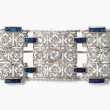 Art Déco Diamant-Saphir-Brosche - photo 1