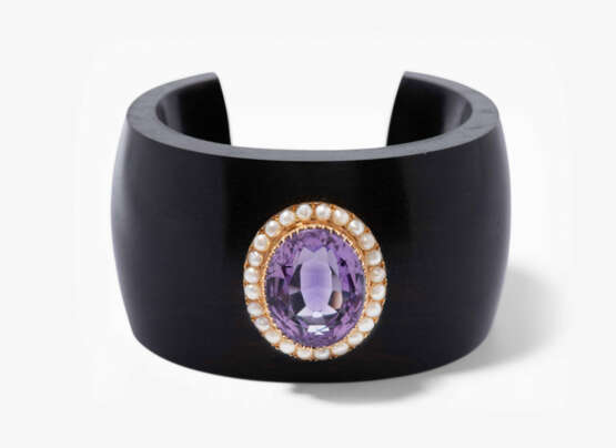 Amethyst-Ebenholz Armspange - photo 1