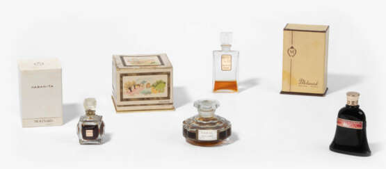Molinard, 4 Parfumflakons "Orval", "Habanita", "Violettes du Roi" und "Cloches de Noel" - Foto 1