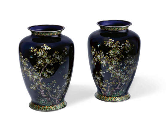 1 Paar Email Cloisonné-Vasen - фото 1